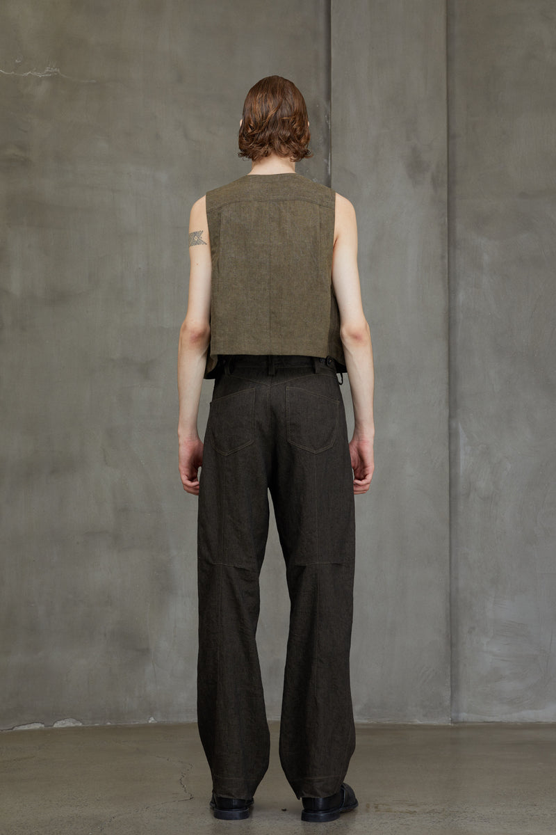 CROPPED COLLARLESS WAISTCOAT