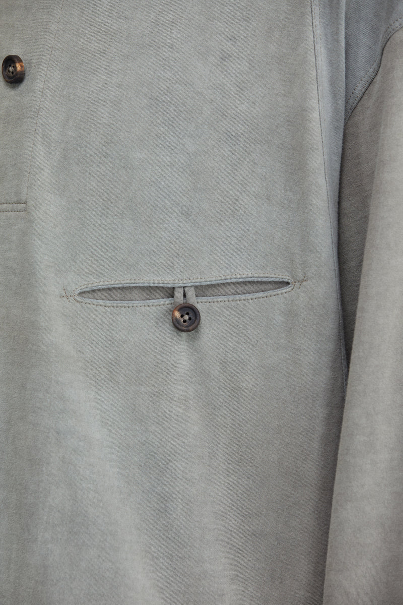 4 BUTTON HENLEY NECK LONG SLEEVE T-SHIRT