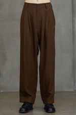 STRIPED FRONT PLEAT TROUSERS