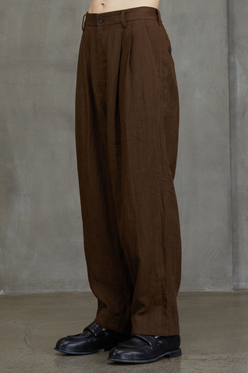 STRIPED FRONT PLEAT TROUSERS