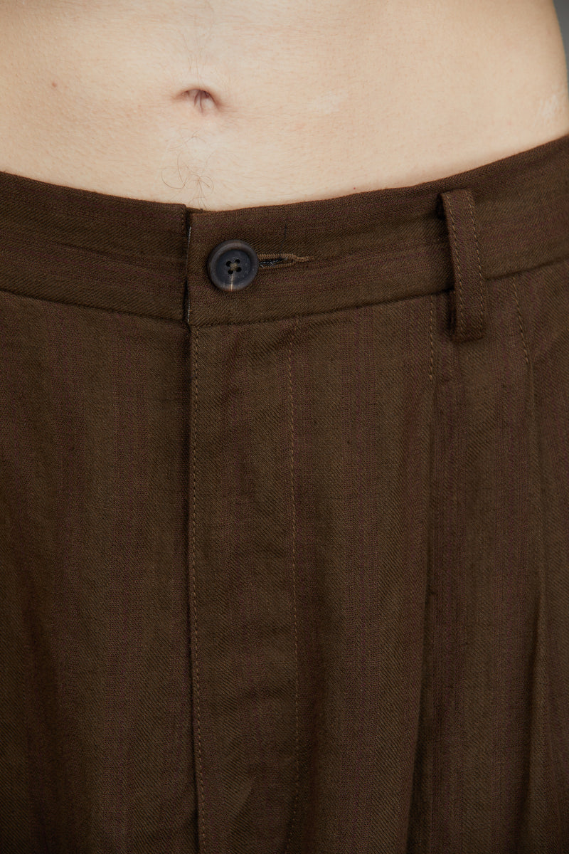 STRIPED FRONT PLEAT TROUSERS