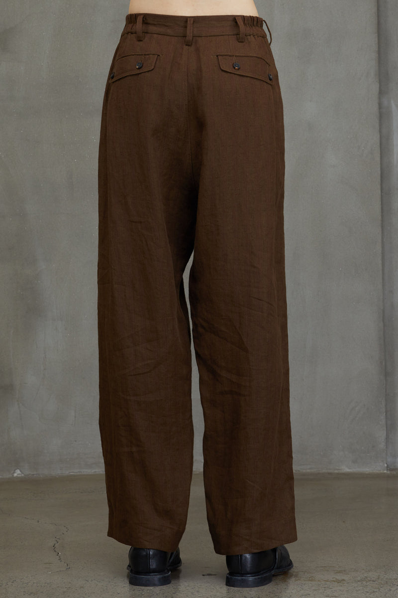 STRIPED FRONT PLEAT TROUSERS