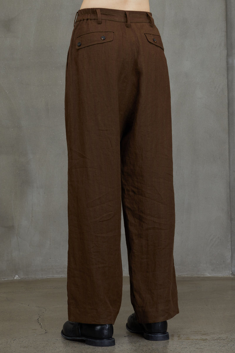 STRIPED FRONT PLEAT TROUSERS