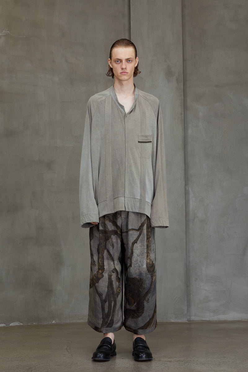 GATHERED LONG SLEEVE T-SHIRT