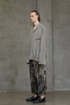 GATHERED LONG SLEEVE T-SHIRT