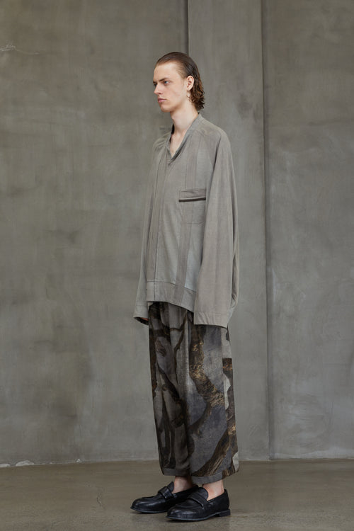 GATHERED LONG SLEEVE T-SHIRT