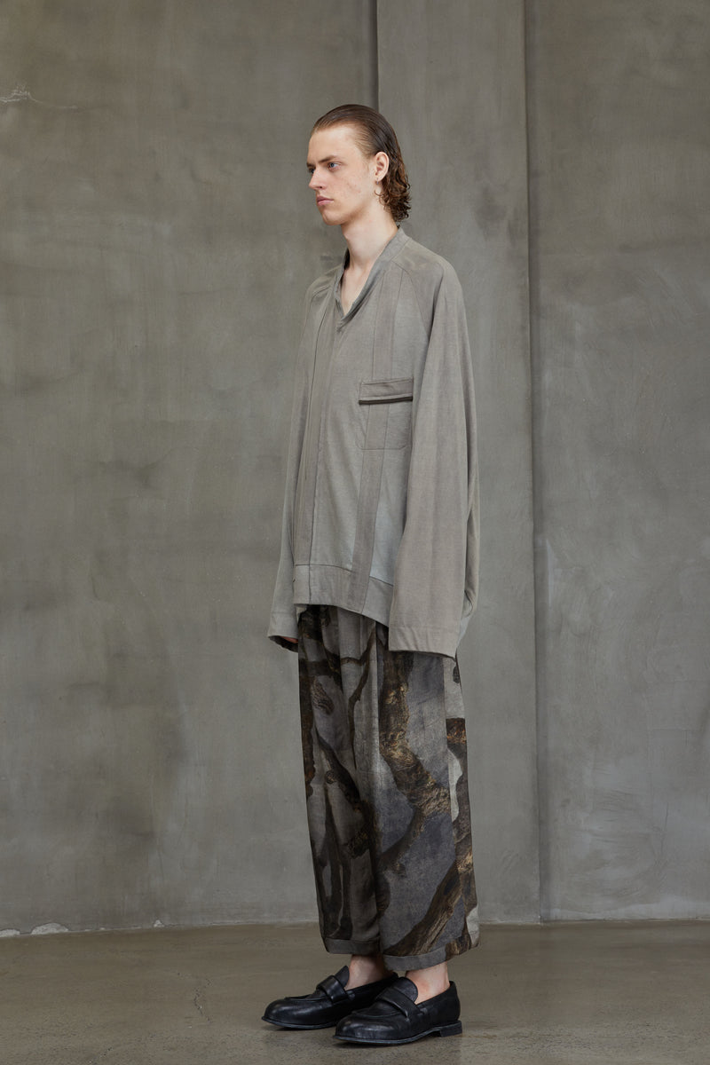 GATHERED LONG SLEEVE T-SHIRT