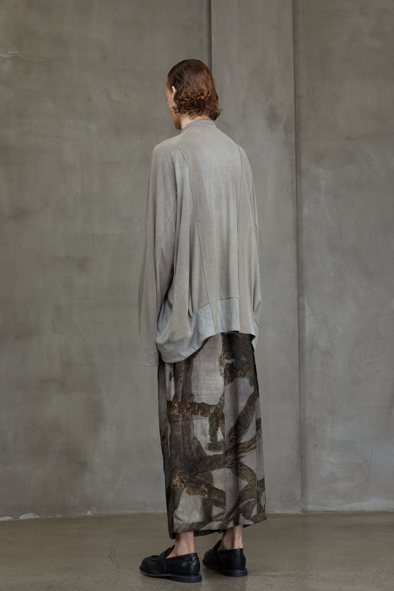 GATHERED LONG SLEEVE T-SHIRT