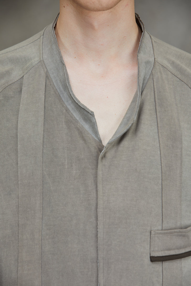 GATHERED LONG SLEEVE T-SHIRT