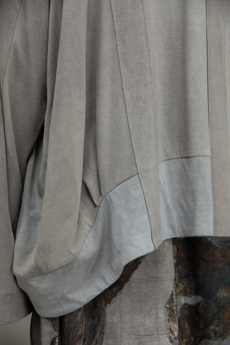 GATHERED LONG SLEEVE T-SHIRT