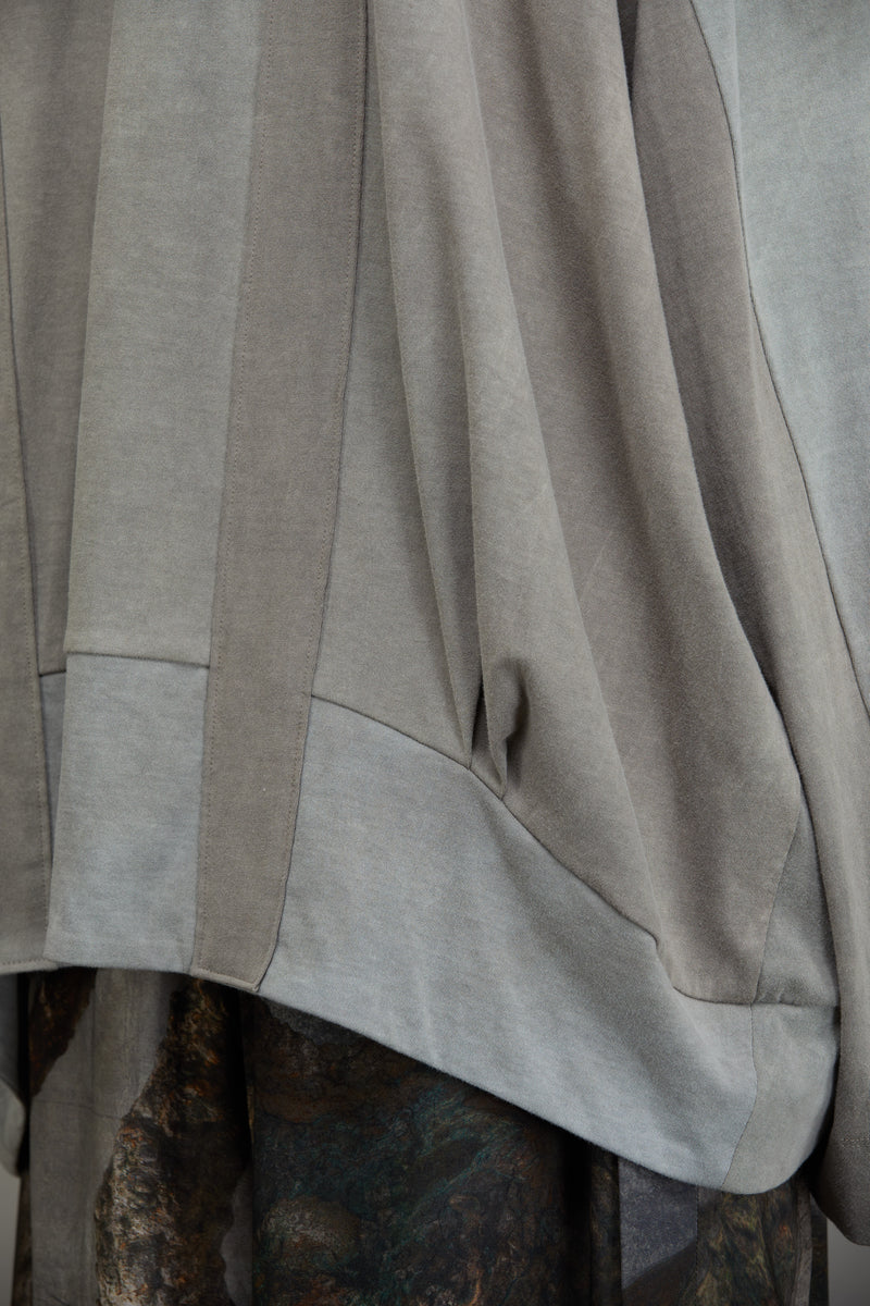 GATHERED LONG SLEEVE T-SHIRT
