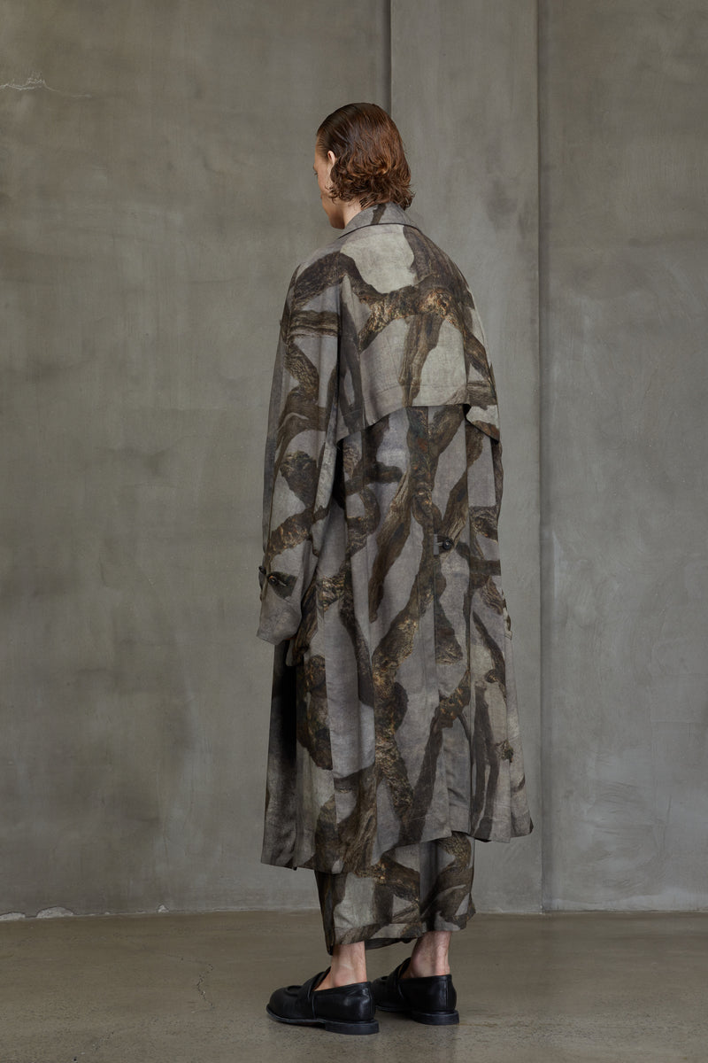 DIGITAL PRINT TRENCH COAT