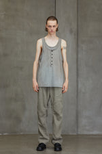 LAYERED JERSEY HENLEY NECK TANK TOP