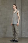 LAYERED JERSEY HENLEY NECK TANK TOP