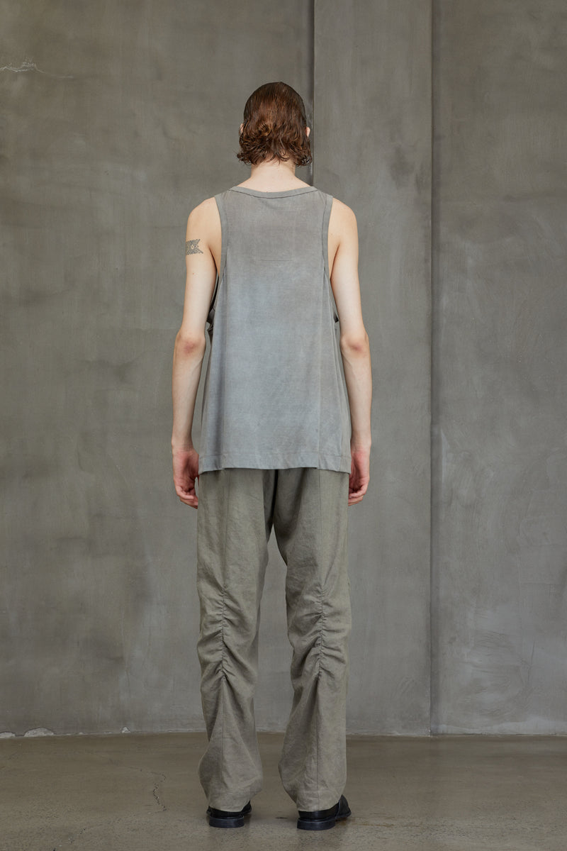 LAYERED JERSEY HENLEY NECK TANK TOP