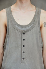 LAYERED JERSEY HENLEY NECK TANK TOP