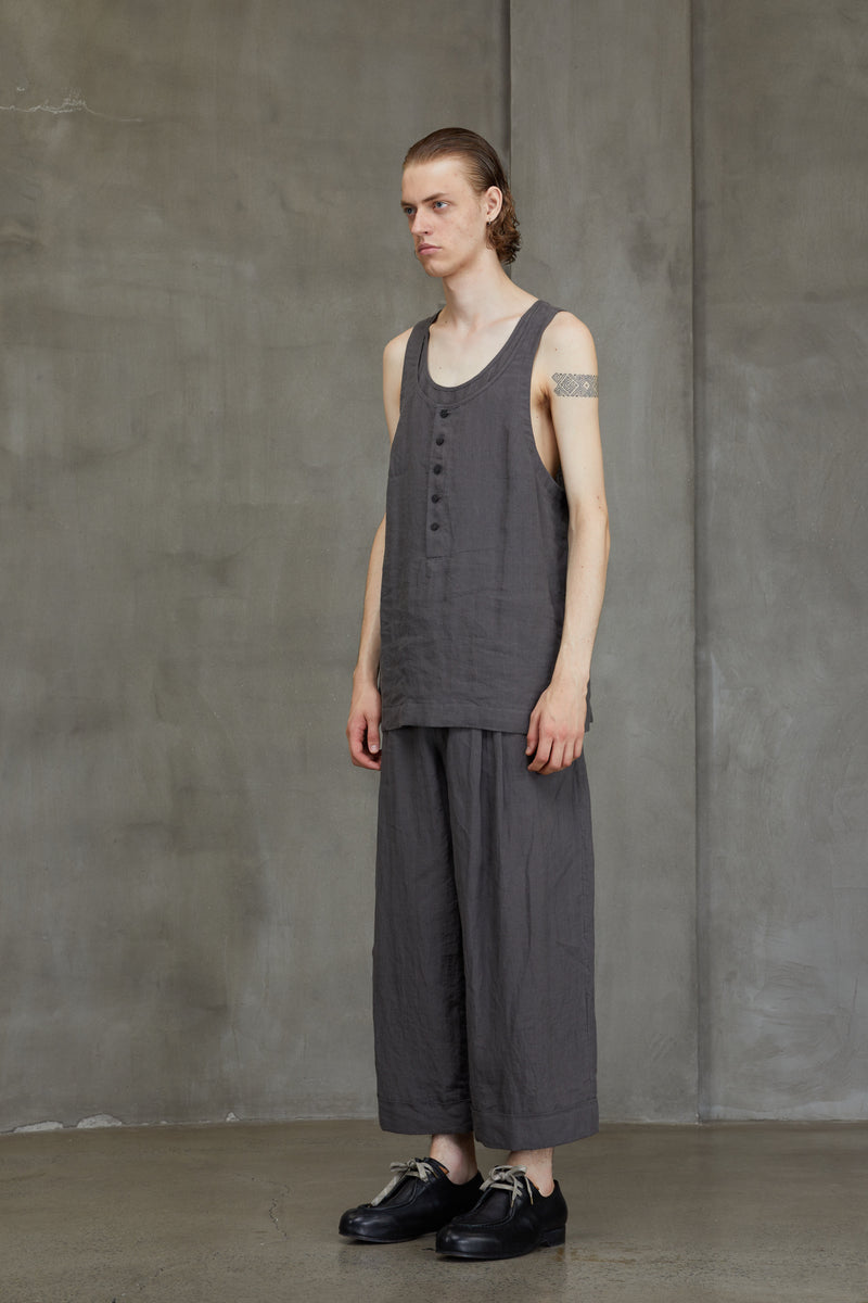 LAYERED HENLEY NECK TANK TOP