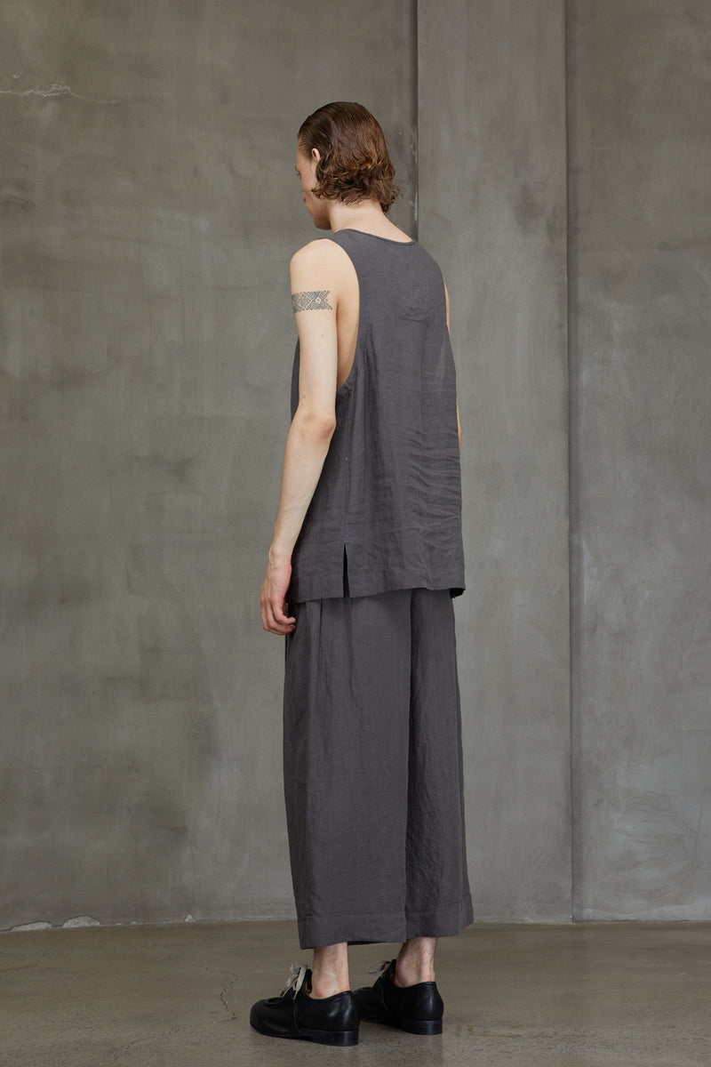 LAYERED HENLEY NECK TANK TOP