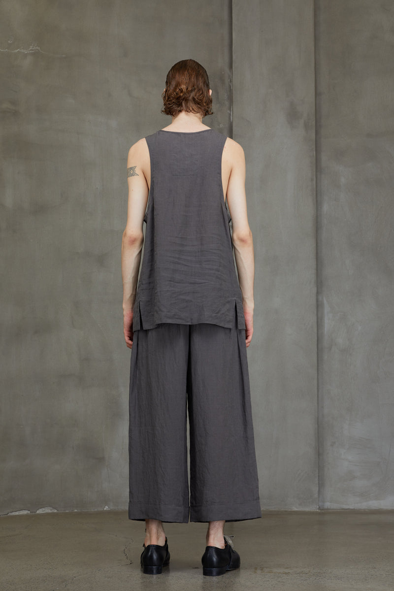 LAYERED HENLEY NECK TANK TOP