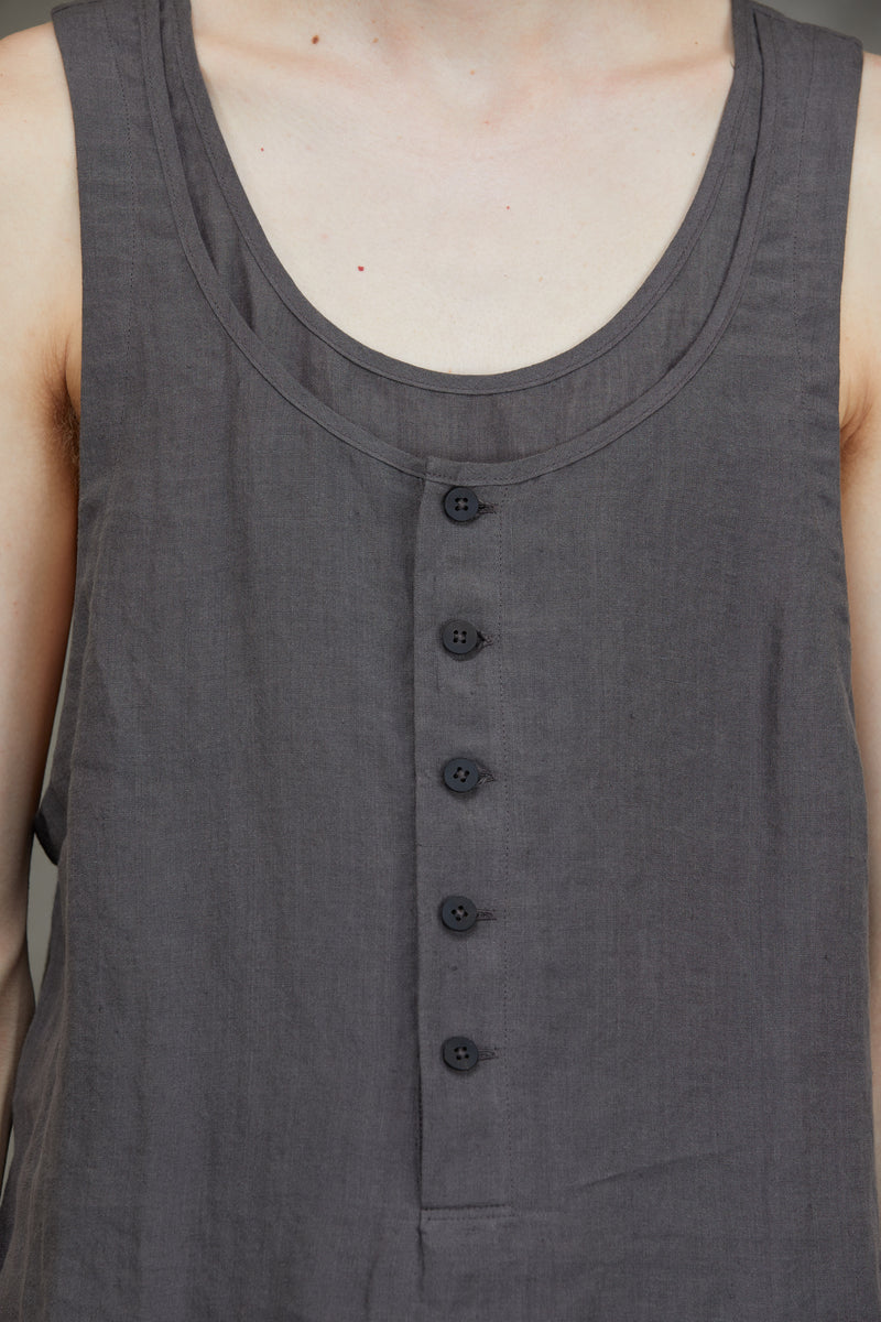 LAYERED HENLEY NECK TANK TOP