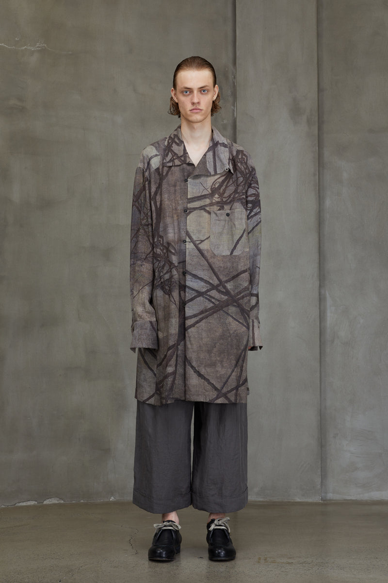 DIGITAL PRINT HIGH NECK LONG SHIRT