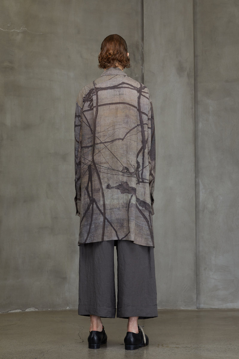 DIGITAL PRINT HIGH NECK LONG SHIRT