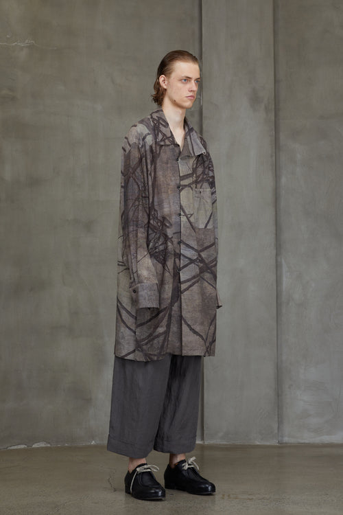 DIGITAL PRINT HIGH NECK LONG SHIRT