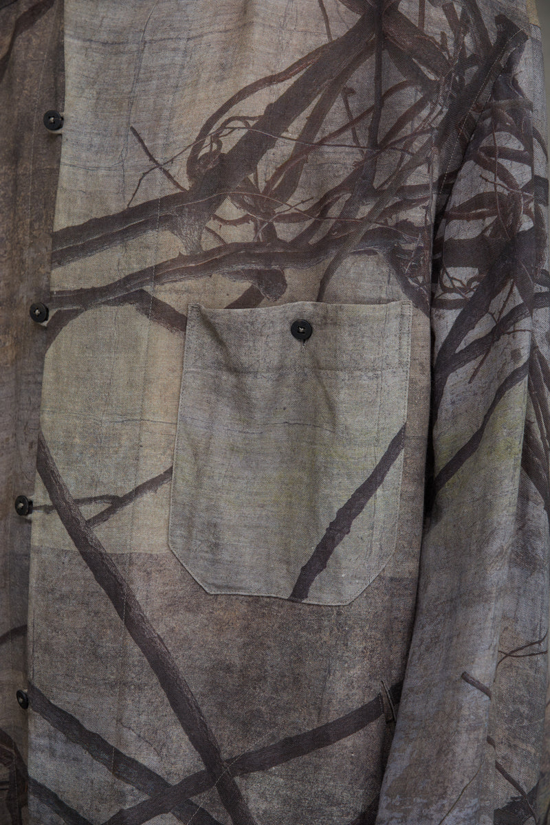 DIGITAL PRINT HIGH NECK LONG SHIRT