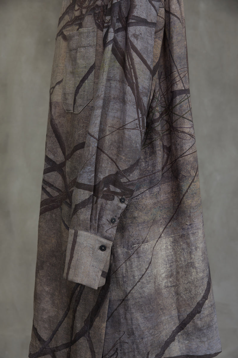 DIGITAL PRINT HIGH NECK LONG SHIRT