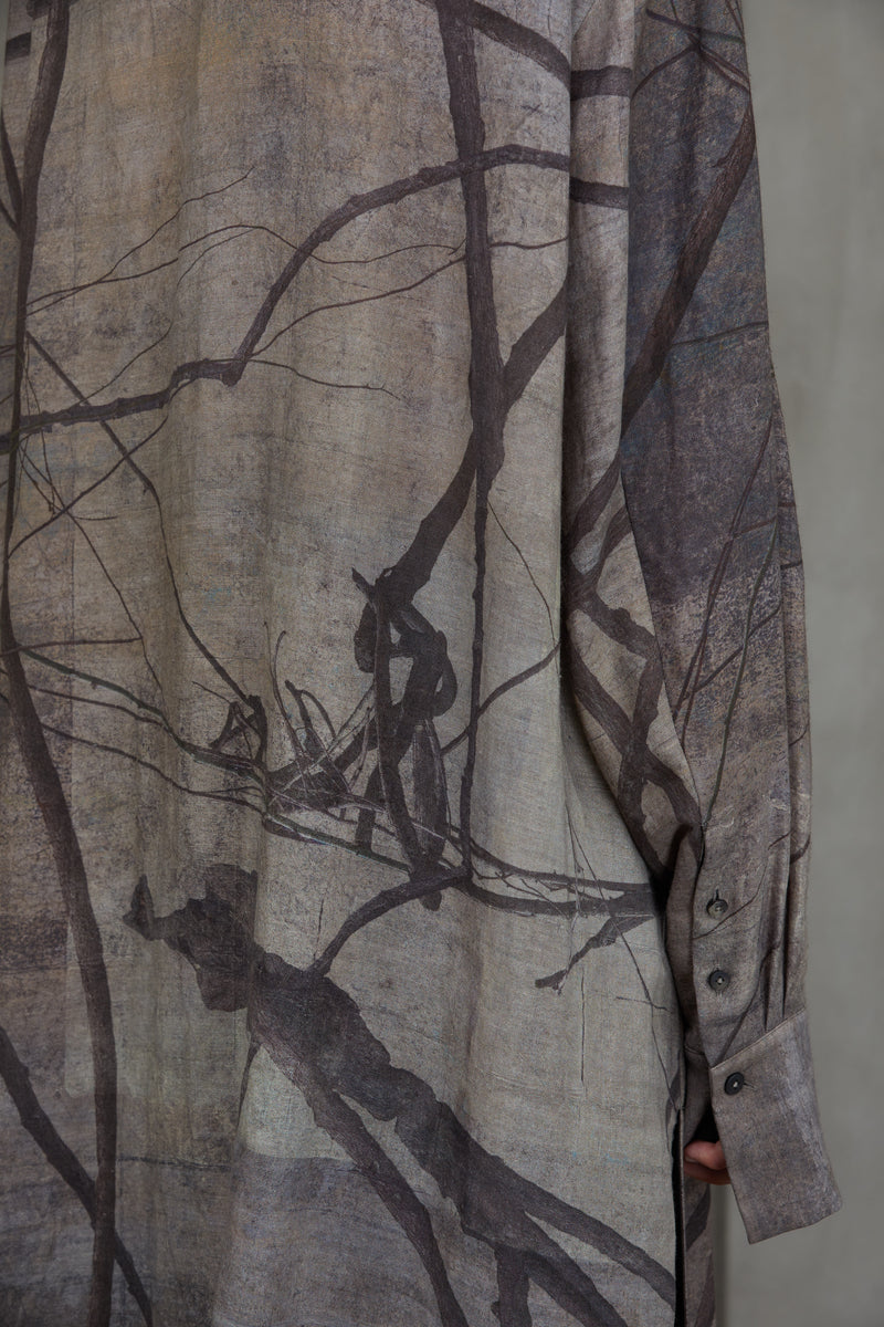 DIGITAL PRINT HIGH NECK LONG SHIRT