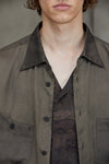 SPREAD COLLAR SHORT SLEEVE SHIRT