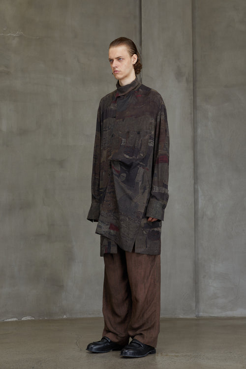 DIGITAL PRINT HIGH NECK LONG SHIRT