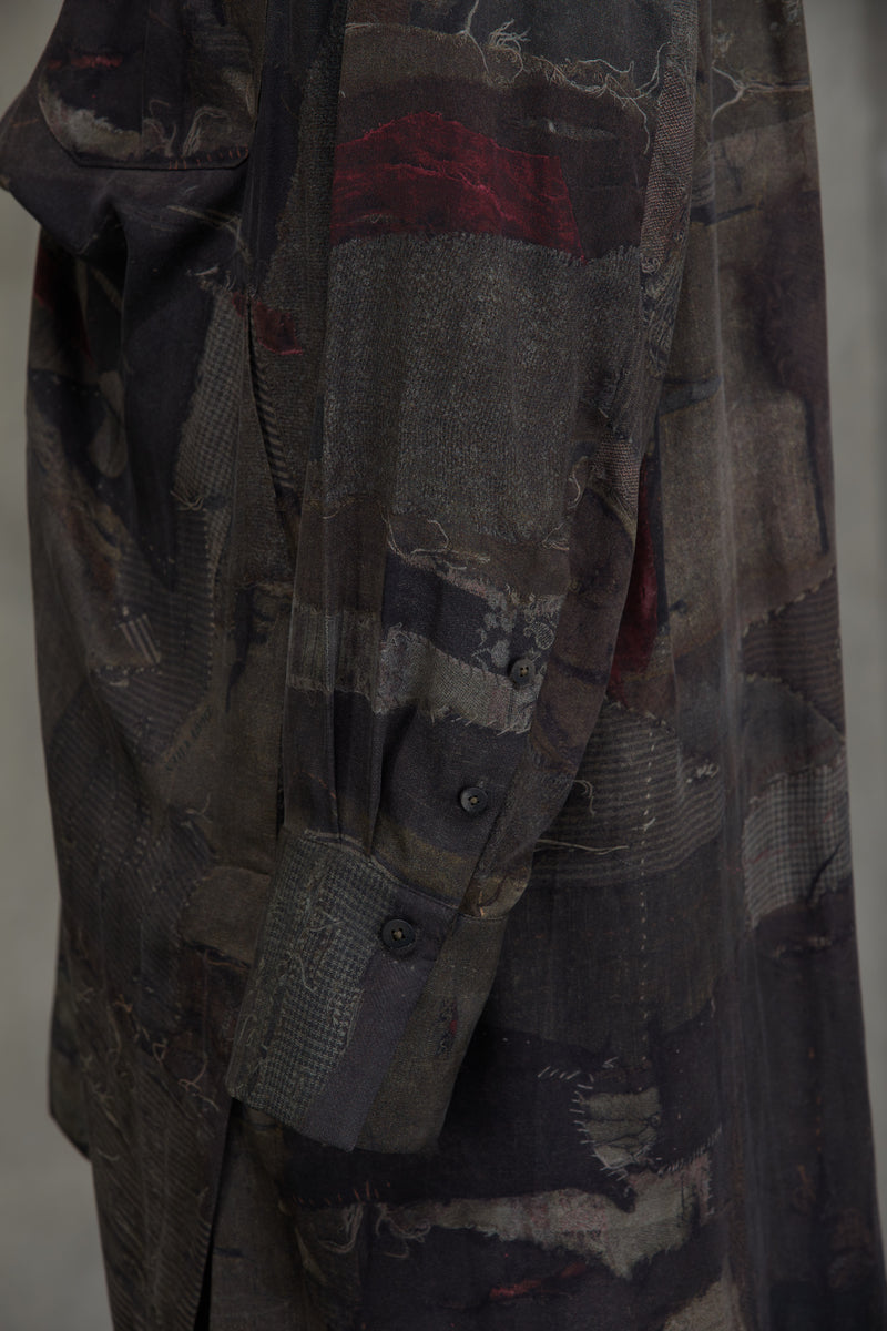 DIGITAL PRINT HIGH NECK LONG SHIRT