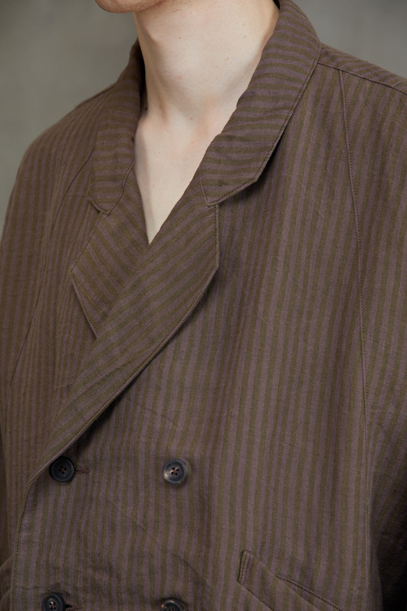 DOUBLED BREASTED STRIPED JACKET