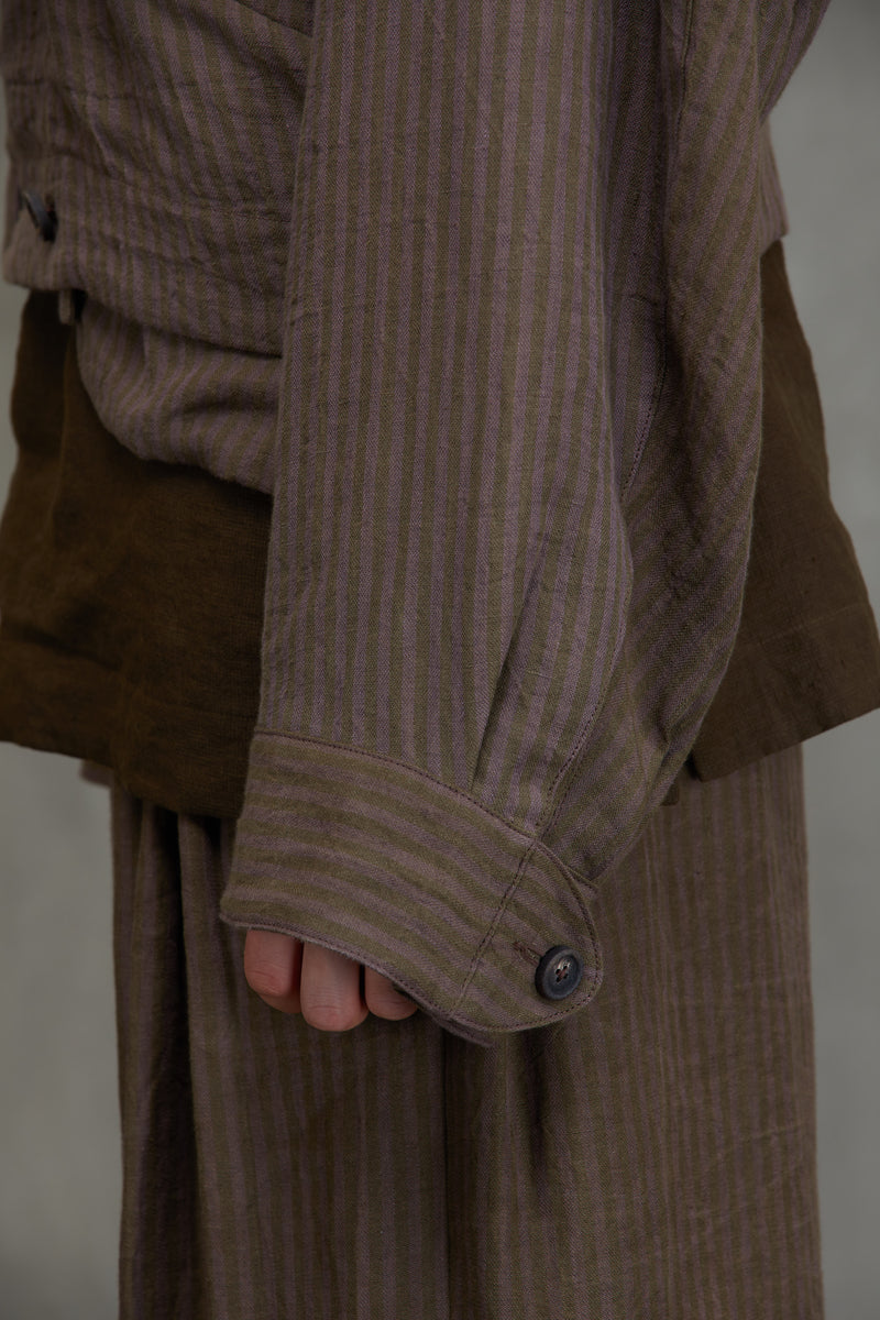 DOUBLED BREASTED STRIPED JACKET