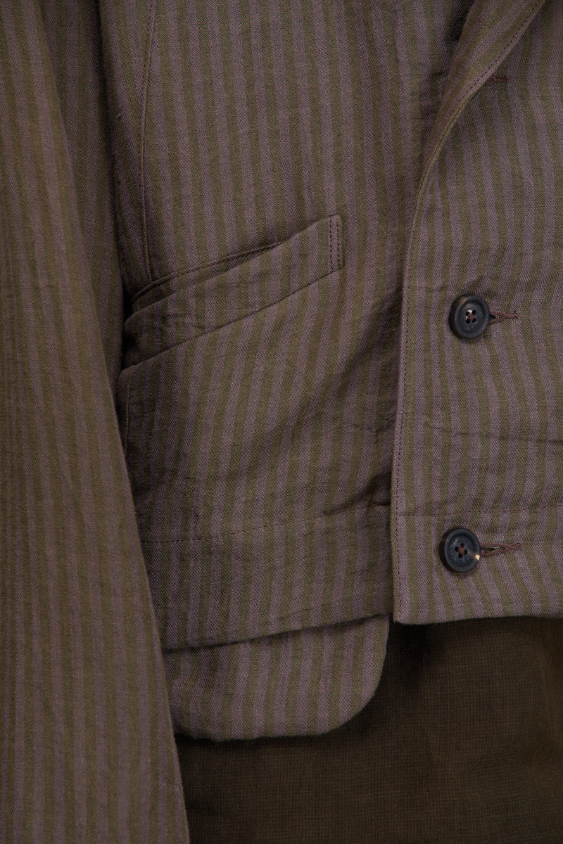 DOUBLED BREASTED STRIPED JACKET