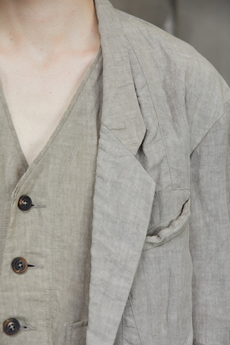HIDDEN PATCHWORK 2 BUTTON JACKET