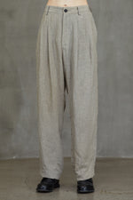 FRONT PLEATS WIDE LEG TROUSERS