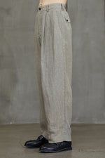 FRONT PLEATS WIDE LEG TROUSERS