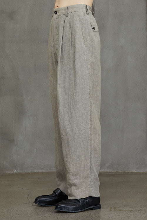 FRONT PLEATS WIDE LEG TROUSERS