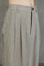 FRONT PLEATS WIDE LEG TROUSERS