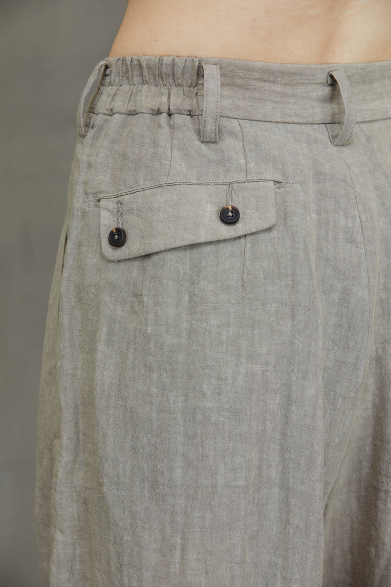 FRONT PLEATS WIDE LEG TROUSERS