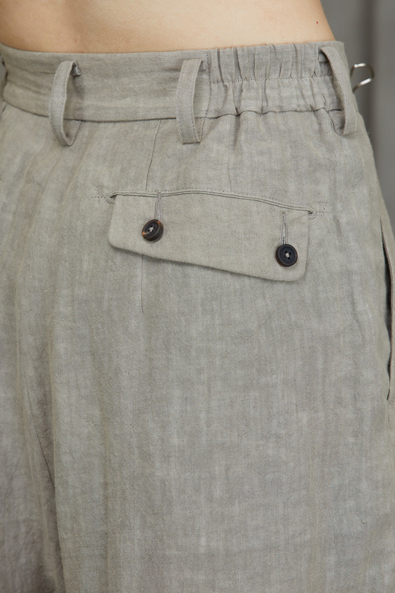 FRONT PLEATS WIDE LEG TROUSERS