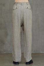 FRONT PLEATS WIDE LEG TROUSERS