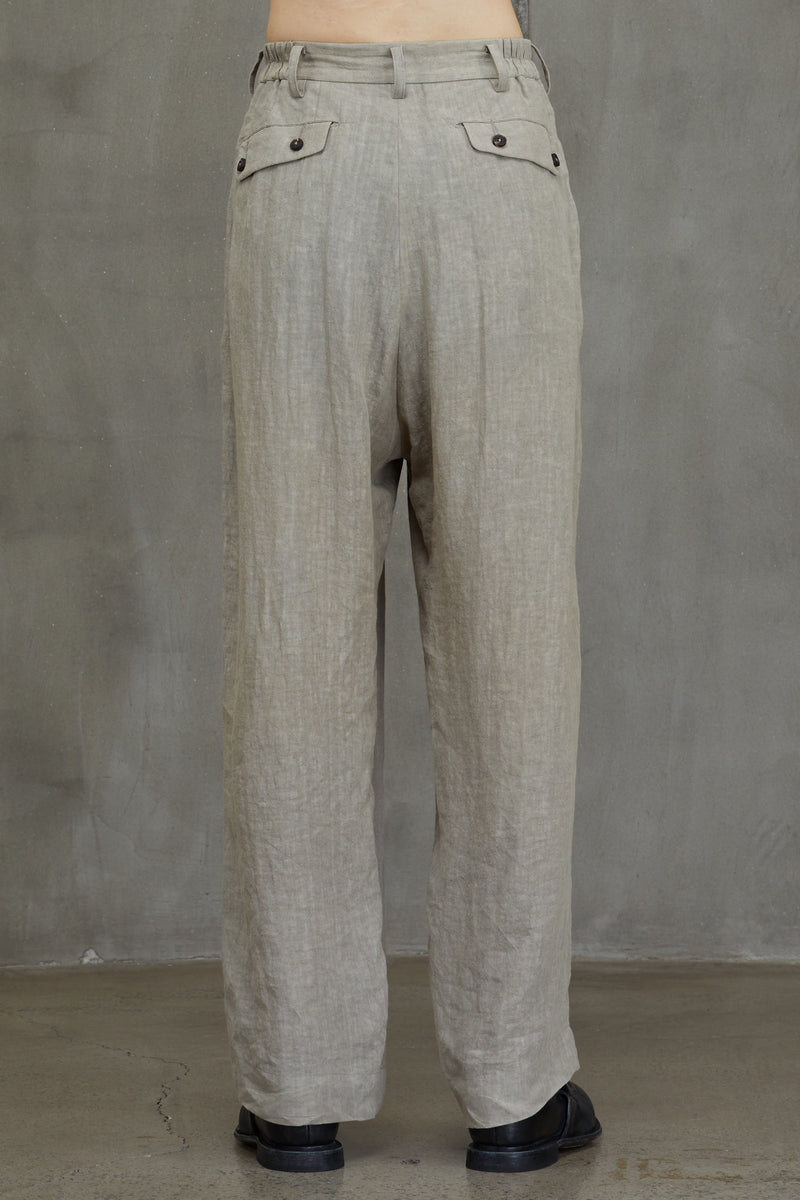FRONT PLEATS WIDE LEG TROUSERS