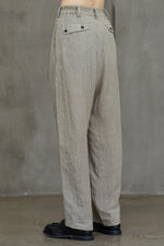 FRONT PLEATS WIDE LEG TROUSERS