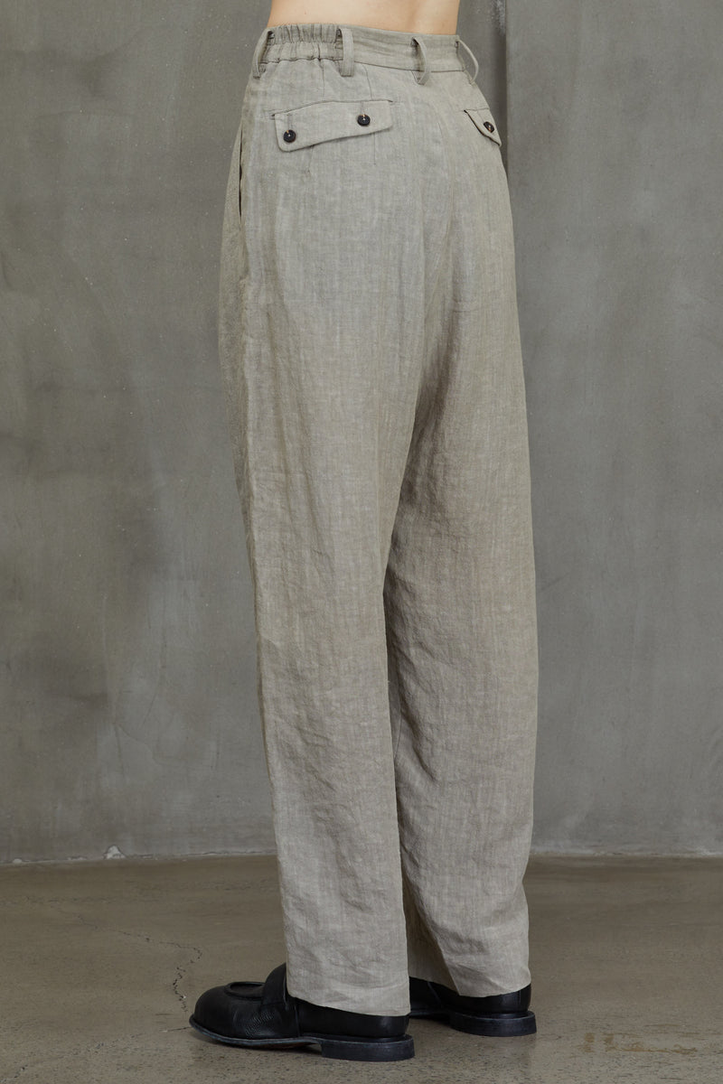FRONT PLEATS WIDE LEG TROUSERS