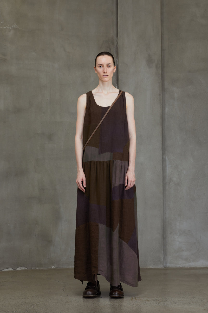 SLEEVELESS COLLAGED DRESS