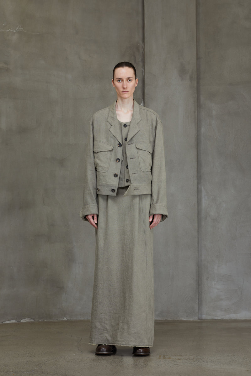 BACK ZIP LONG SKIRT
