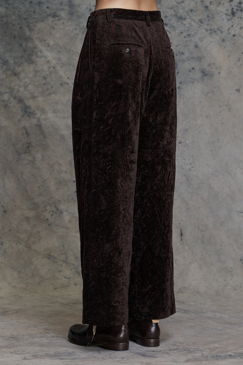 FRONT PLEATS WIDE TAPERED TROUSERS